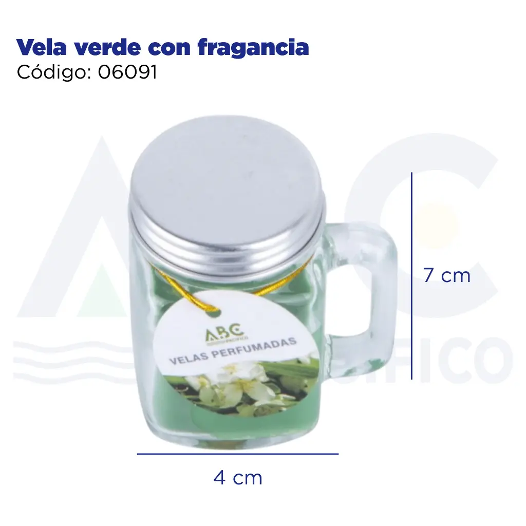 Vela verde con fragancia
