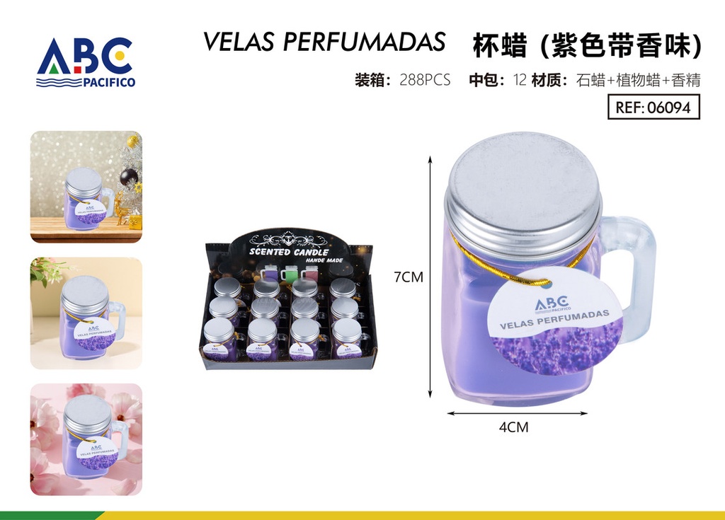 Vela perfumada púrpura