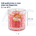 Vela perfumada en vaso (roja con fragancia)