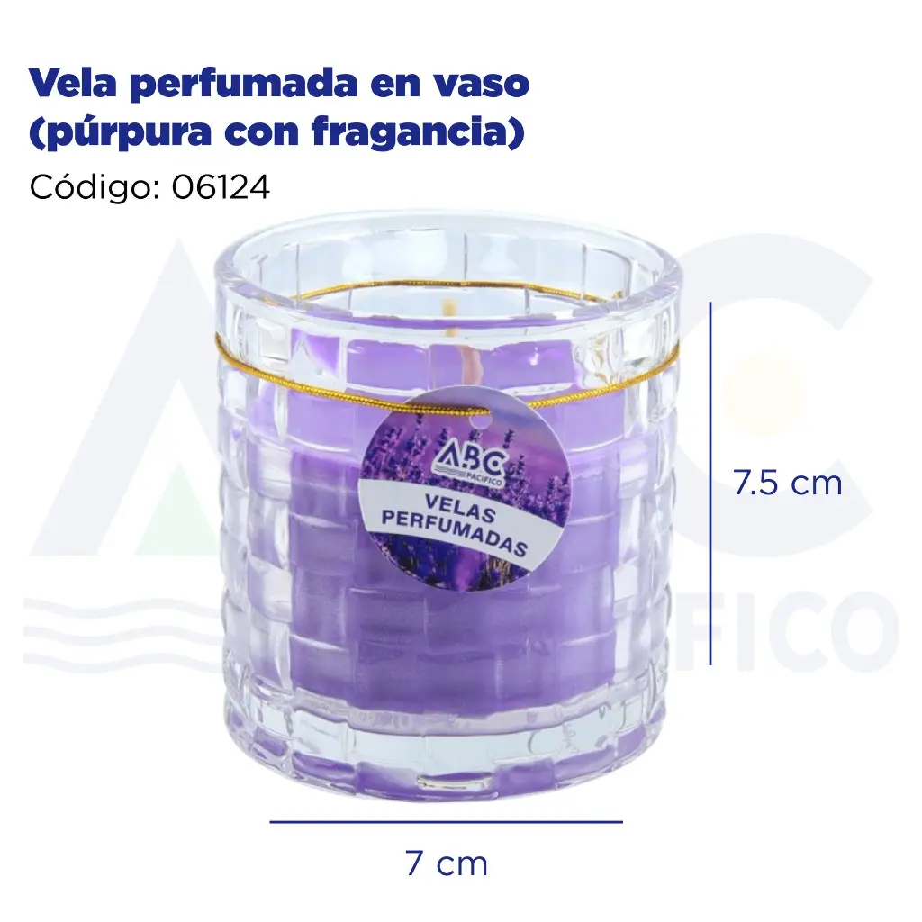 Vela perfumada en vaso (púrpura con fragancia)