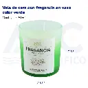 Vela de cera con fragancia en vaso color verde