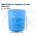 [06156] Vela de cera con fragancia en vaso color azul