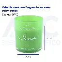 [06159] Vela de cera con fragancia en vaso color verde