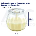 Vela perfumada en frasco con tapa (blanca con fragancia)