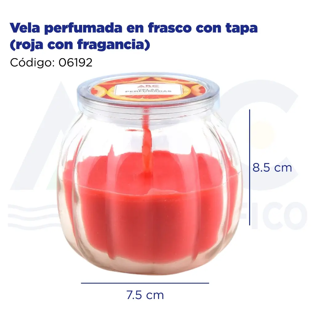 Vela perfumada en frasco con tapa (roja con fragancia)