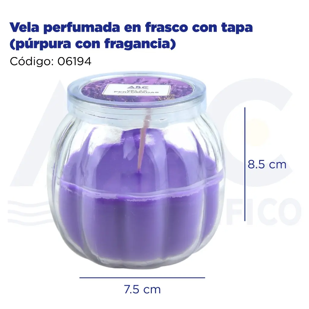 Vela perfumada en frasco con tapa (púrpura con fragancia)