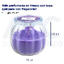 Vela perfumada en frasco con tapa (púrpura con fragancia)