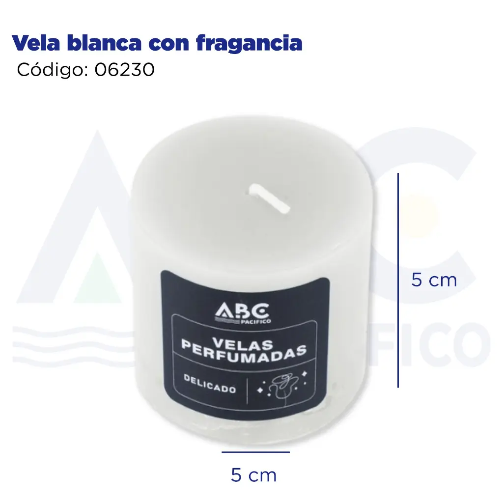 Vela blanca con fragancia