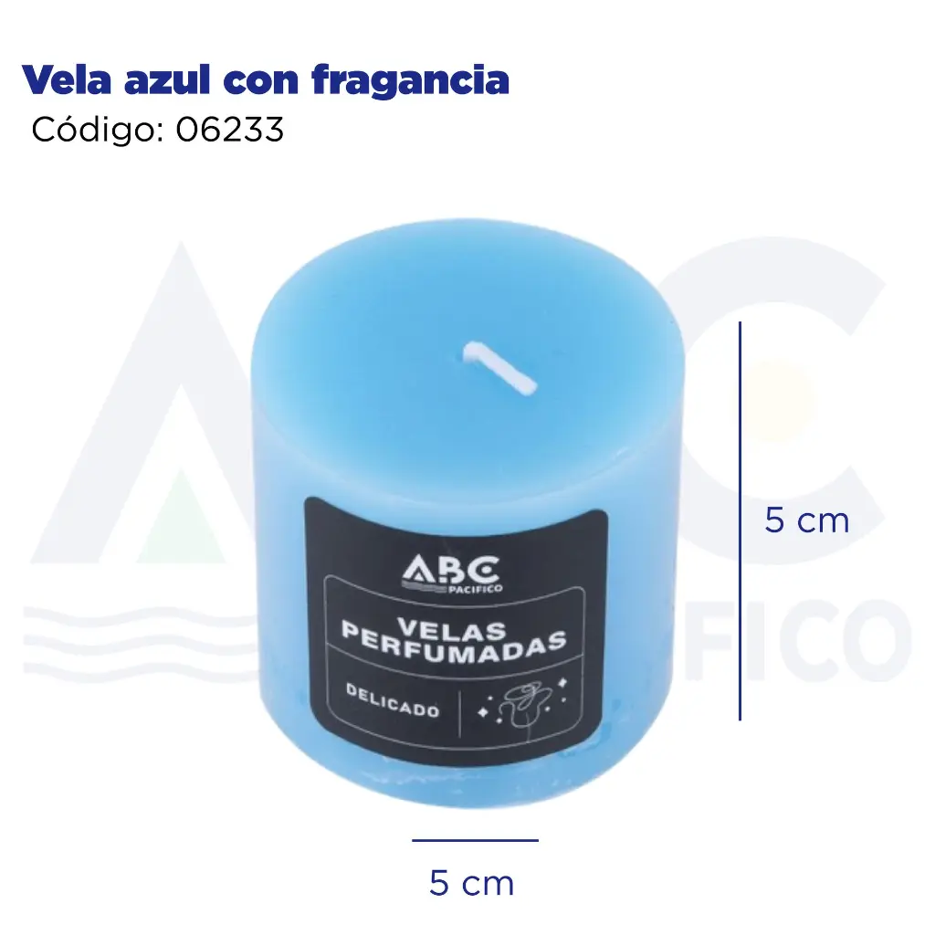 Vela azul con fragancia