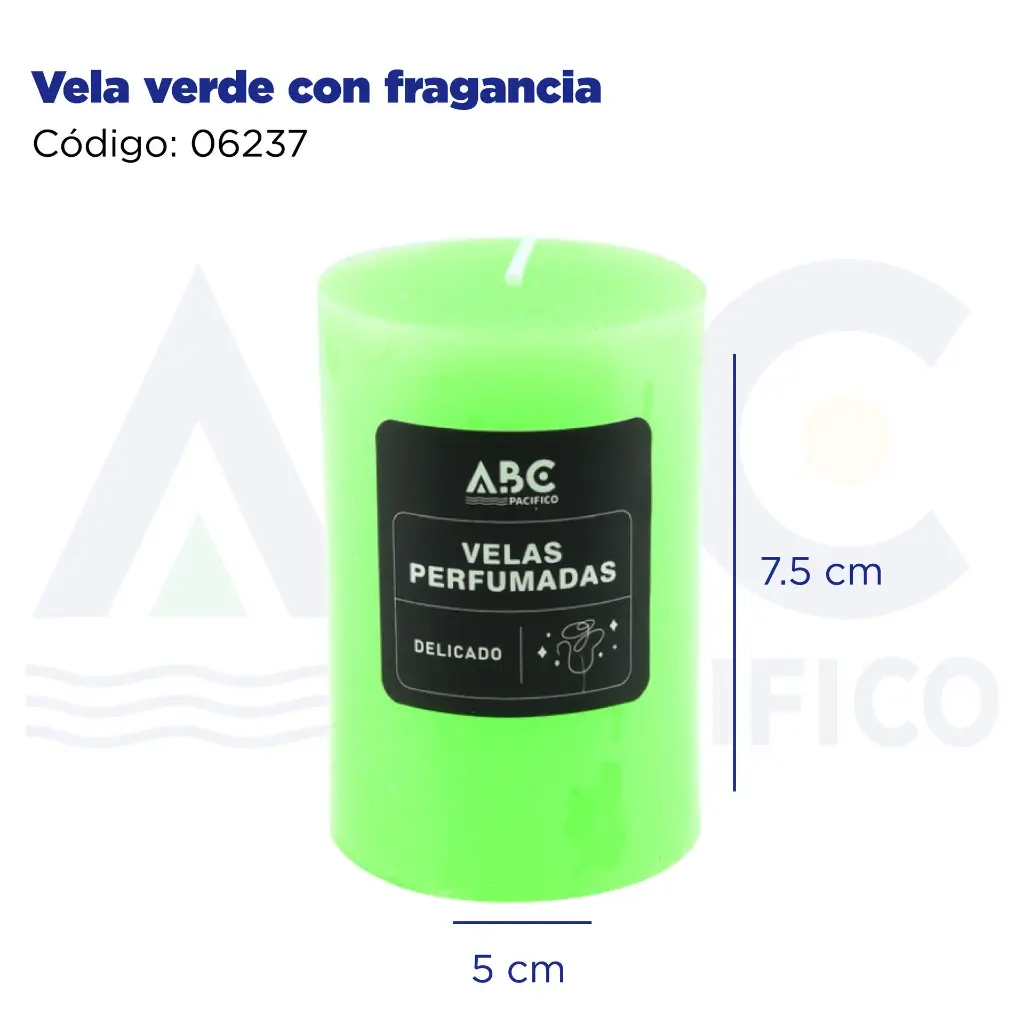 Vela verde con fragancia