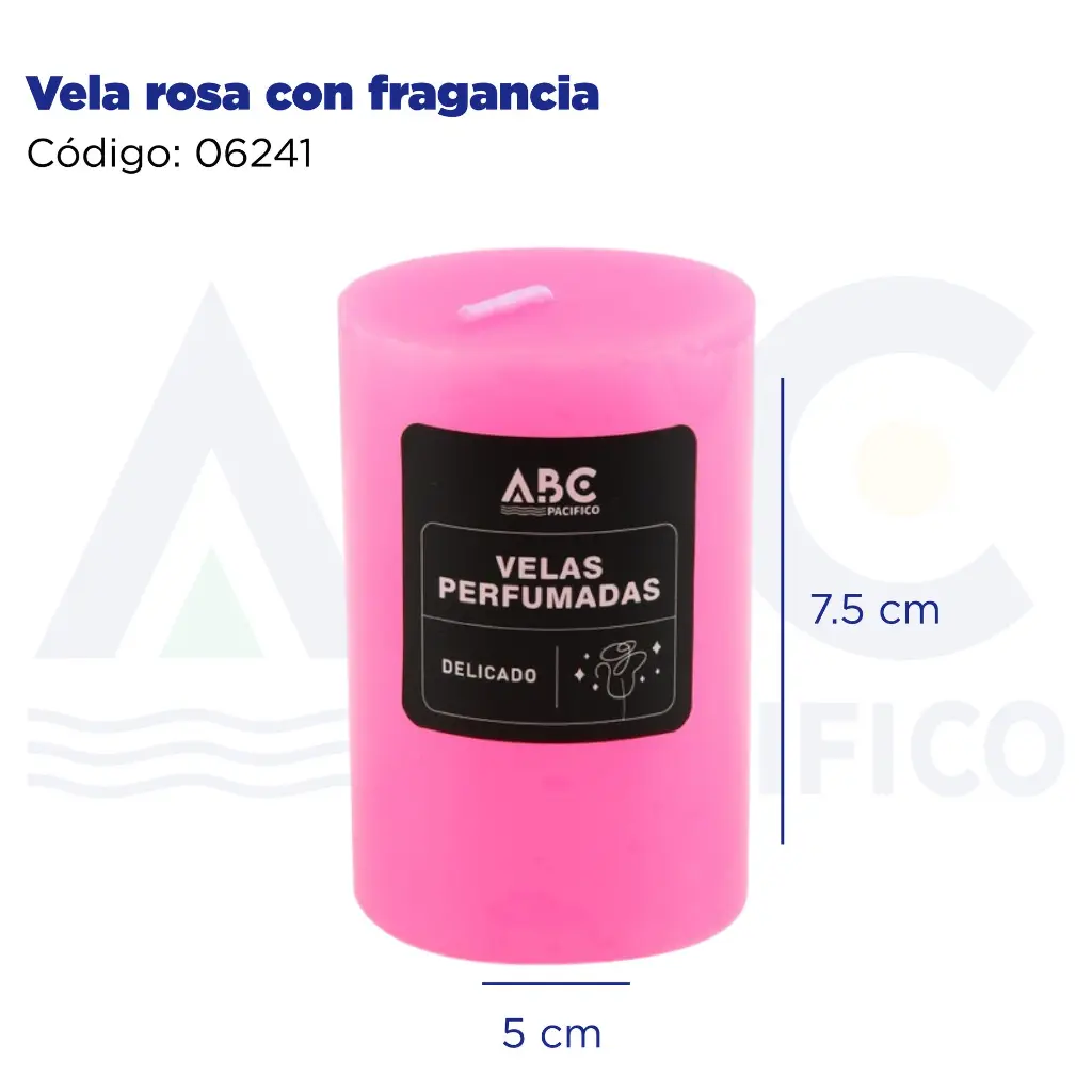 Vela rosa con fragancia