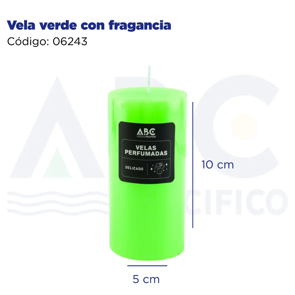 Vela verde con fragancia