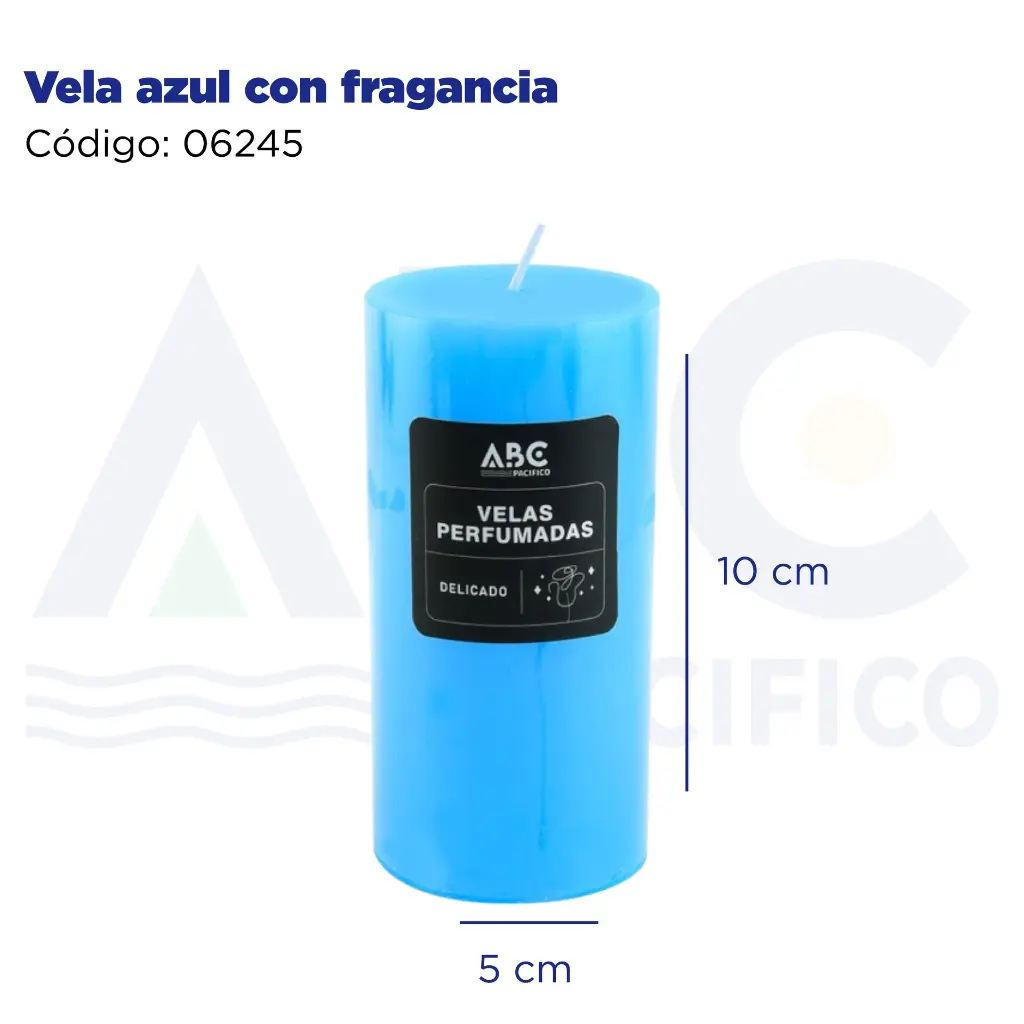 Vela azul con fragancia