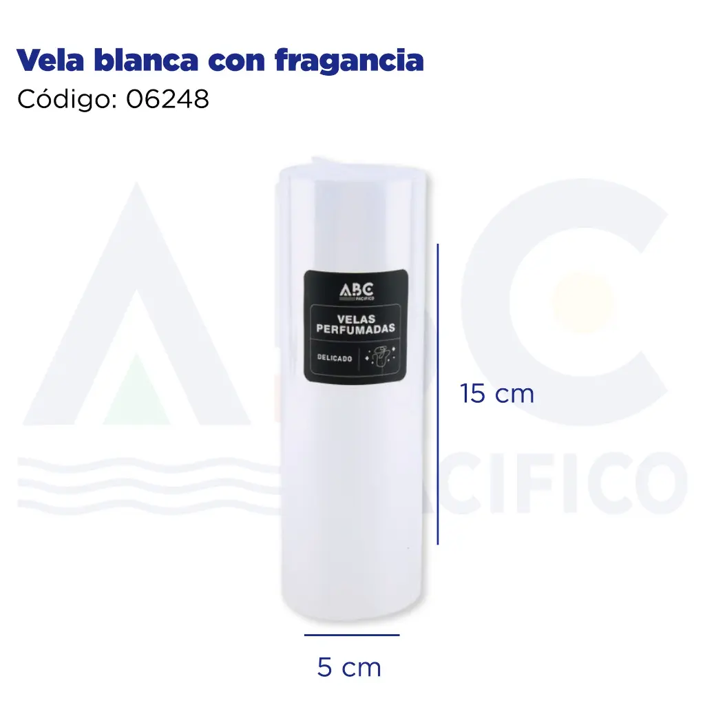 Vela blanca con fragancia