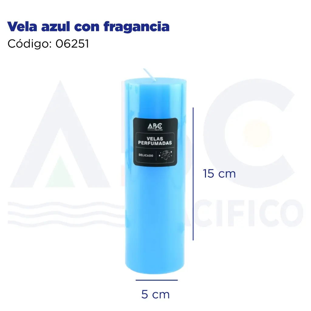 Vela azul con fragancia
