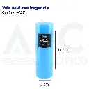 Vela azul con fragancia