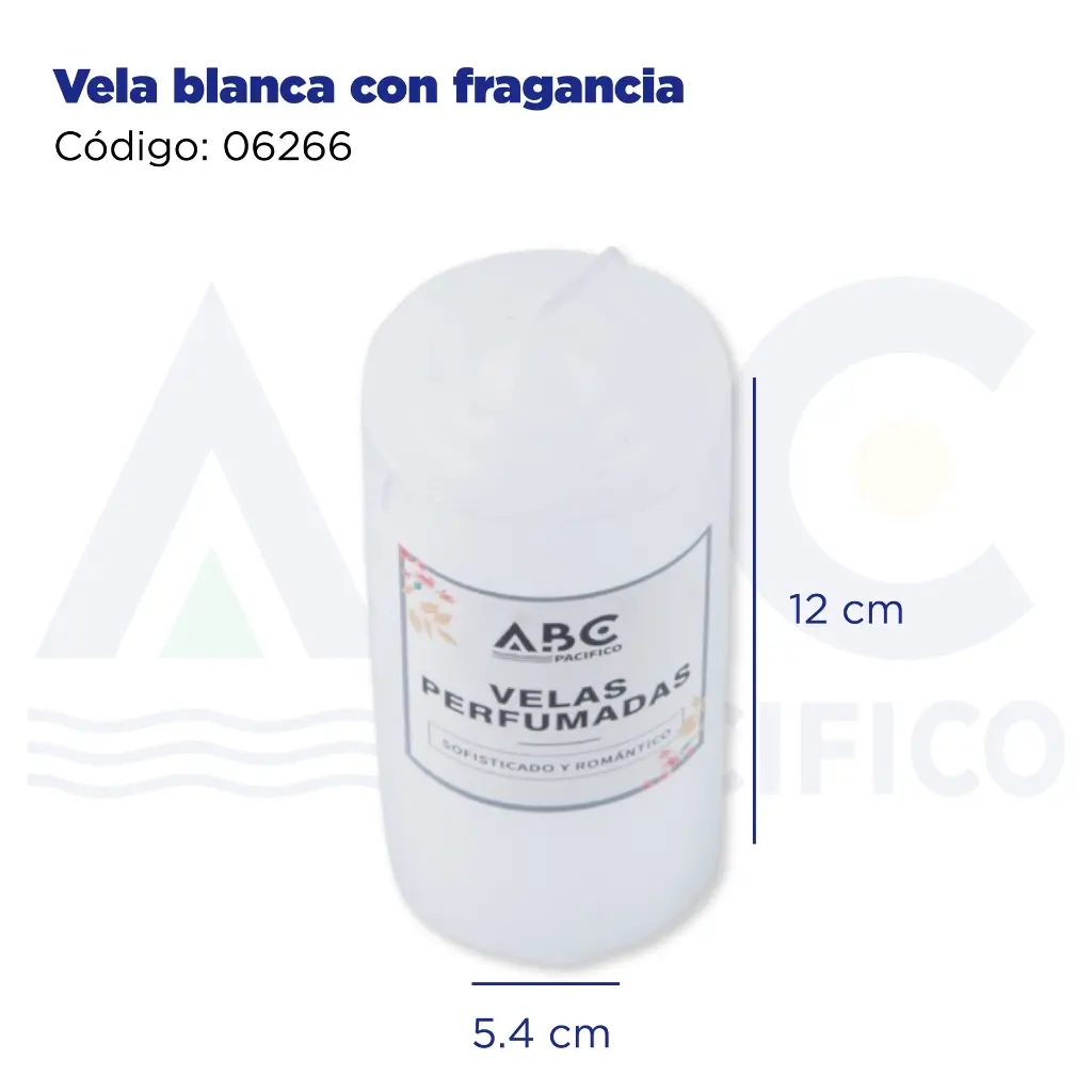 Vela blanca con fragancia