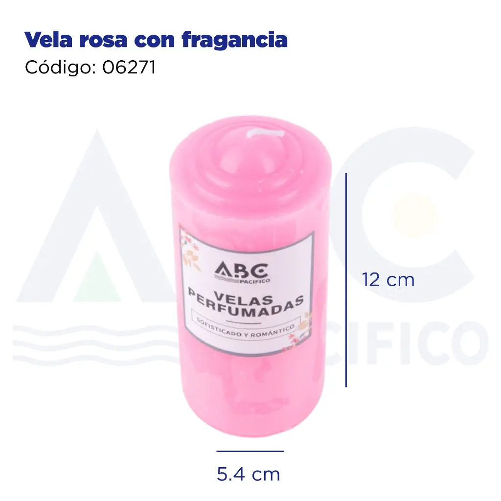 Vela rosa con fragancia