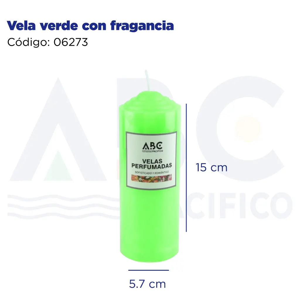 Vela verde con fragancia