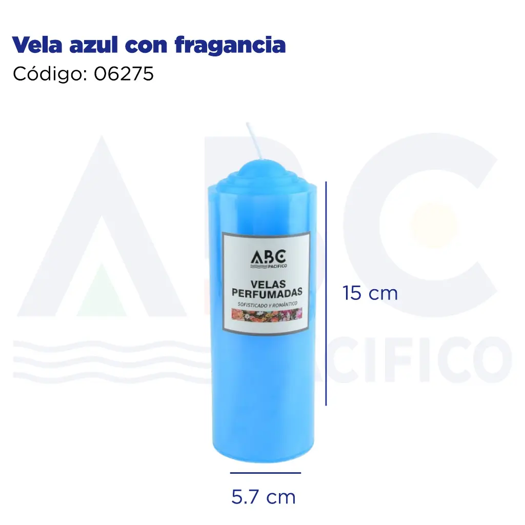 Vela azul con fragancia