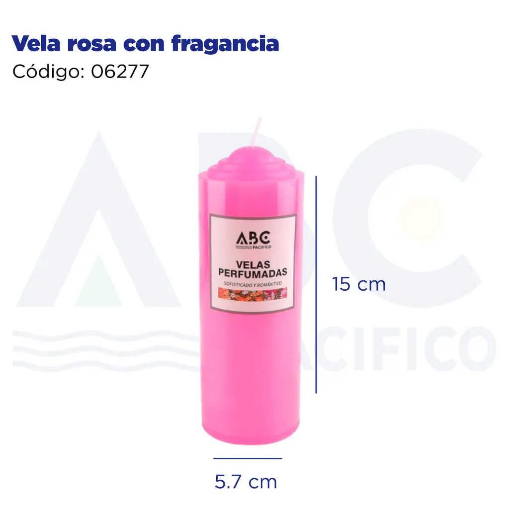 Vela rosa con fragancia