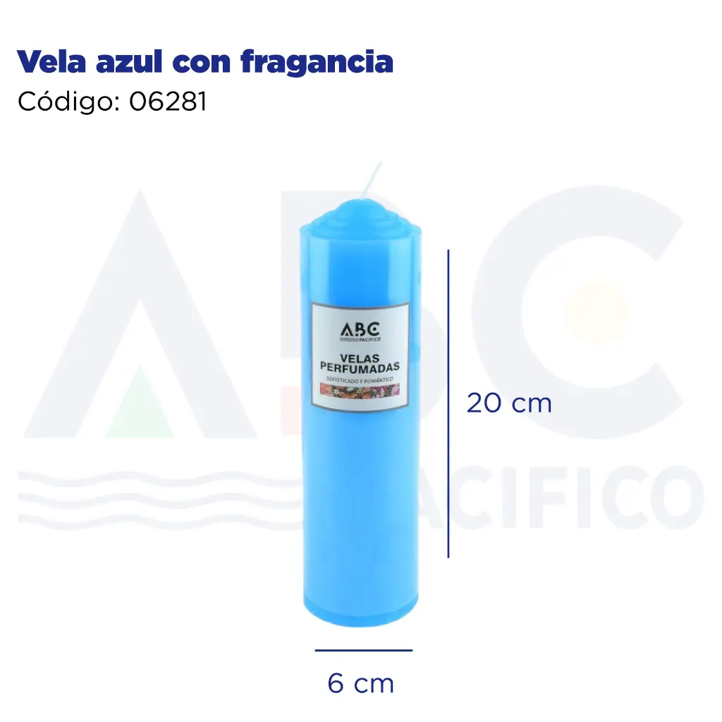 Vela azul con fragancia