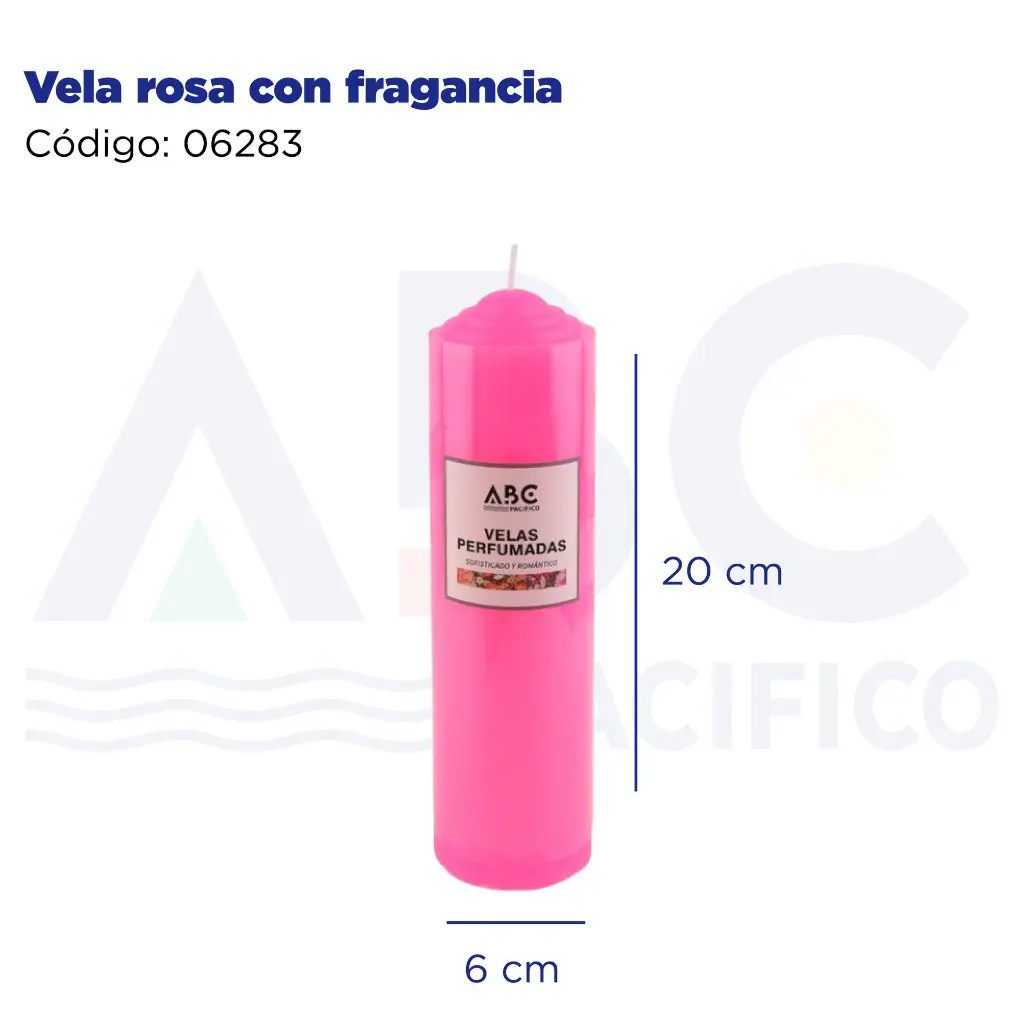 Vela rosa con fragancia