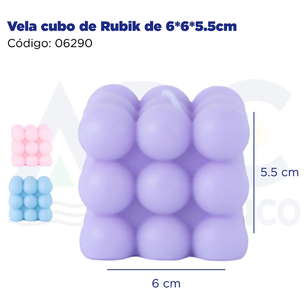Vela cubo de Rubik de 6*6*5.5cm