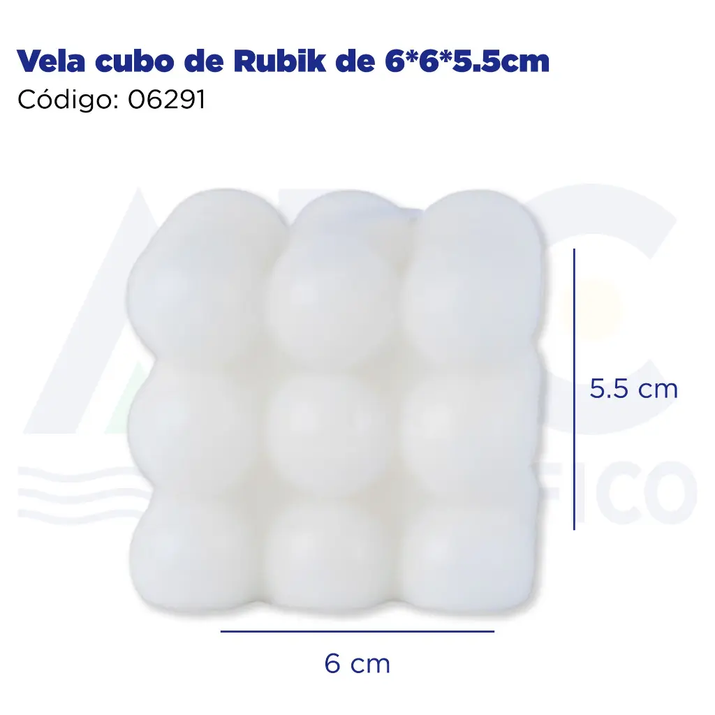 Vela cubo de Rubik de 6*6*5.5cm