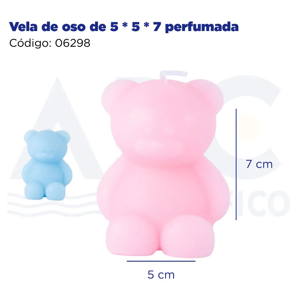 Vela de oso de 5 * 5 * 7 perfumada