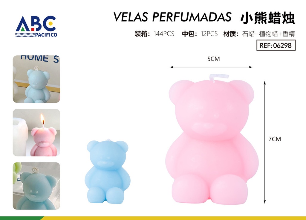 Vela de oso de 5 * 5 * 7 perfumada