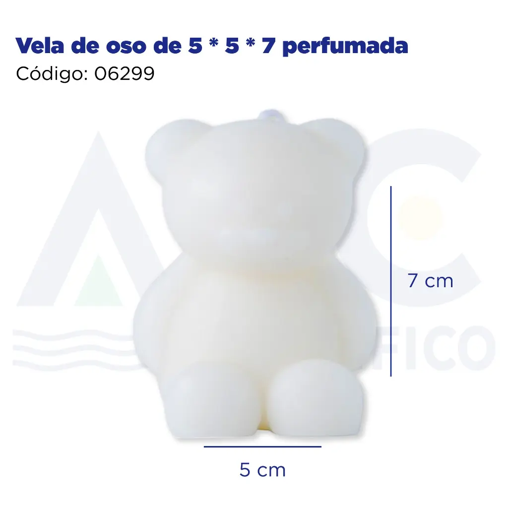 Vela de oso de 5 * 5 * 7 perfumada