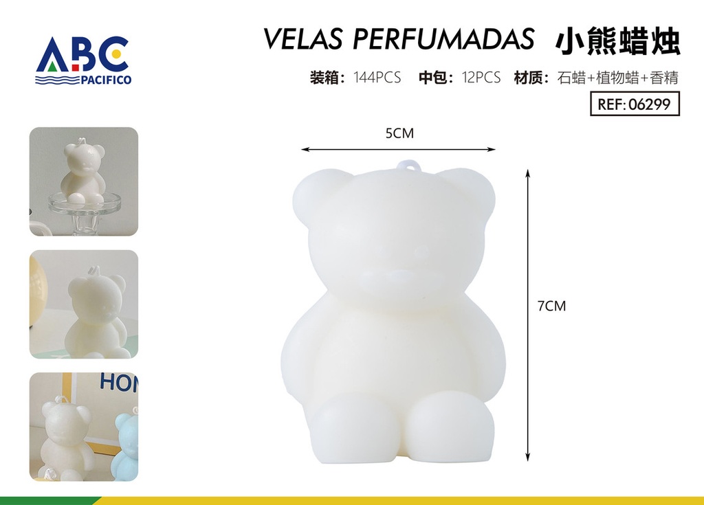 Vela de oso de 5 * 5 * 7 perfumada