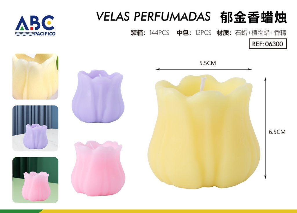 Vela perfumada forma de tulipán de 5.5 * 6.5