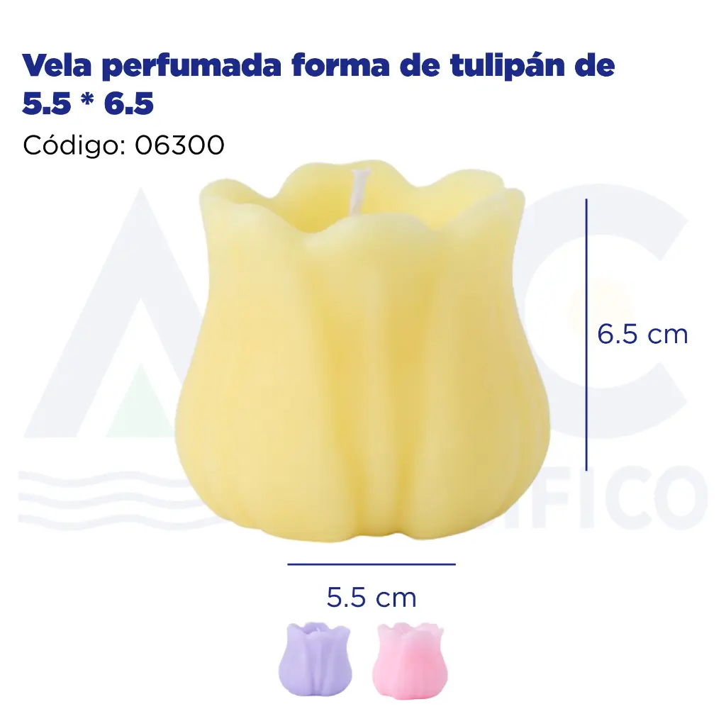 Vela perfumada forma de tulipán de 5.5 * 6.5