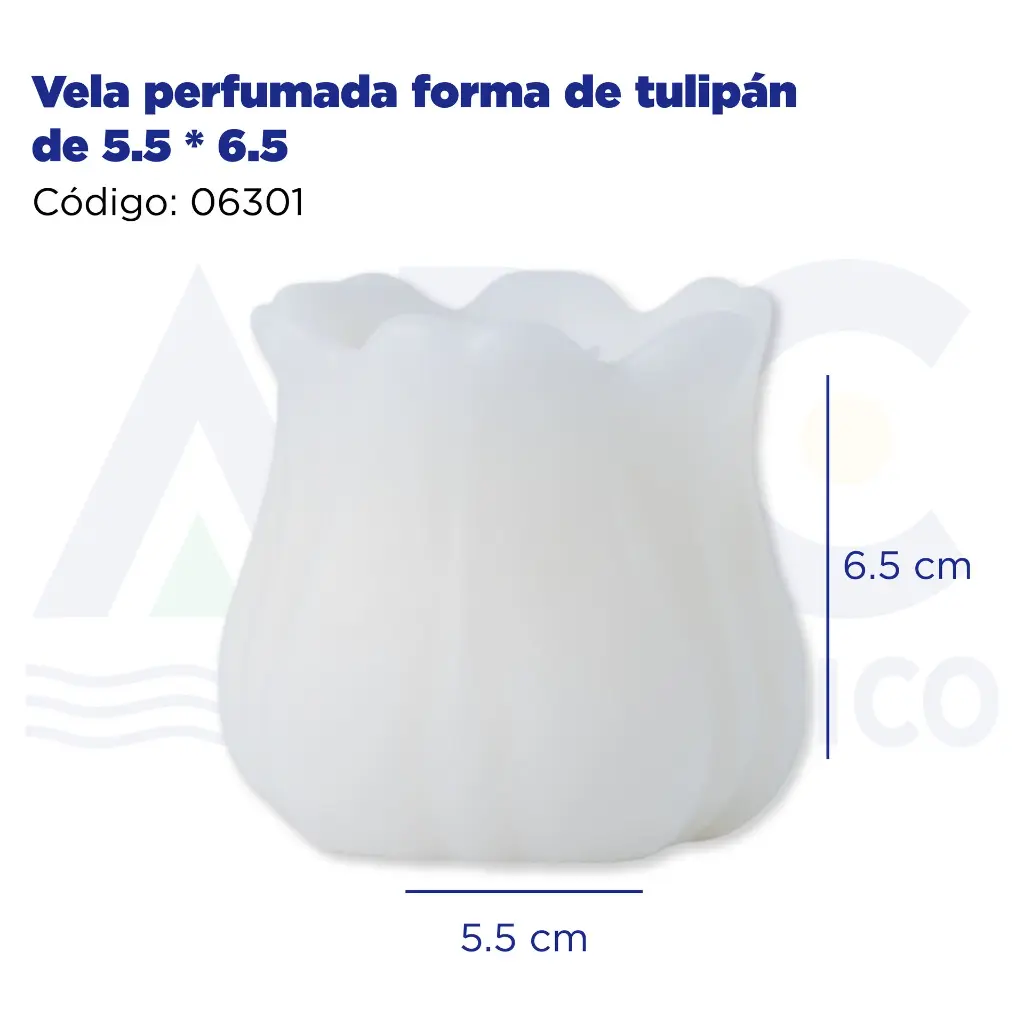 Vela perfumada forma de tulipán de 5.5 * 6.5