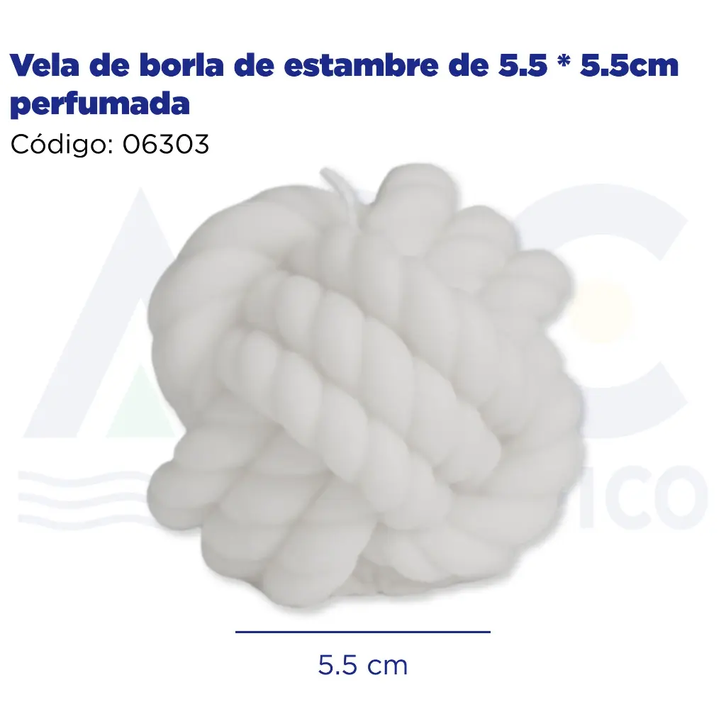 Vela de borla de estambre de 5.5 * 5.5cm perfumada