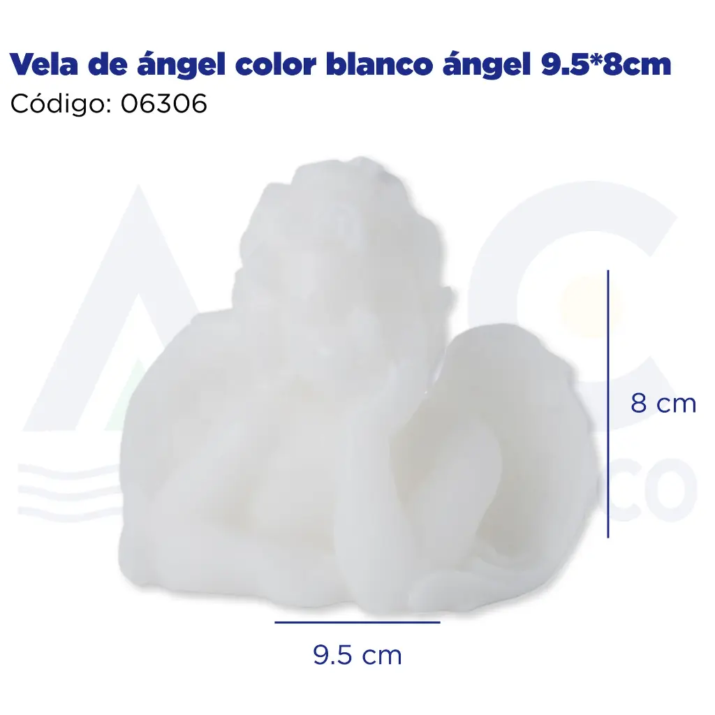 Vela de ángel color blanco ángel 9.5*8cm