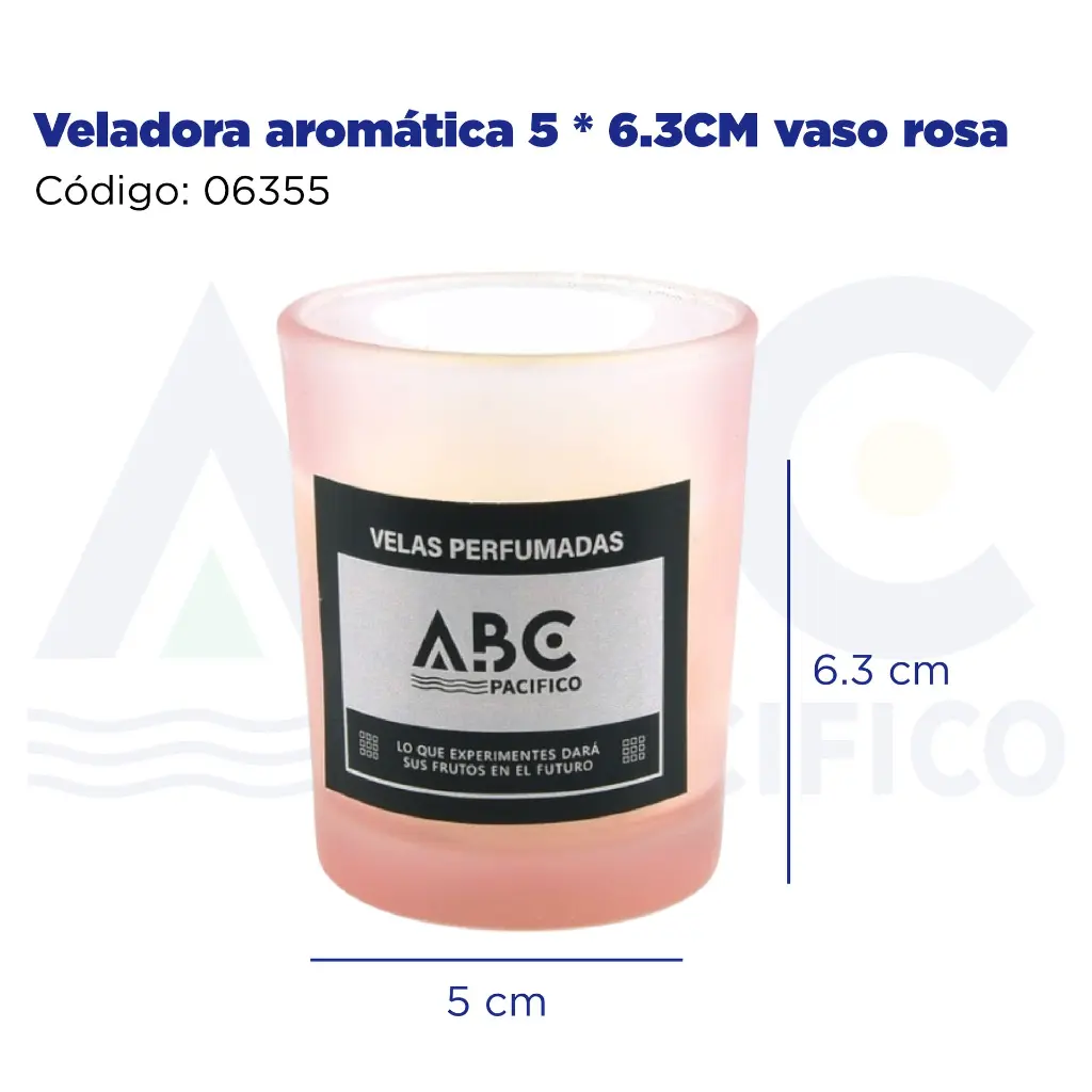 [06355] Veladora aromática 5 * 6.3CM vaso rosa