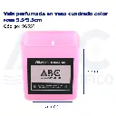 [06357] Vela perfumada en vaso cuadrado color rosa 5.5*5.5cm