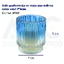 Vela perfumada en vaso con relieve color azul 7*8cm