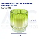 Vela perfumada en vaso con relieve color verde 7*8cm