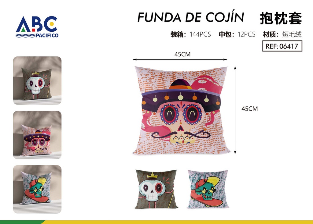 Funda para almohada decorativa calaveras