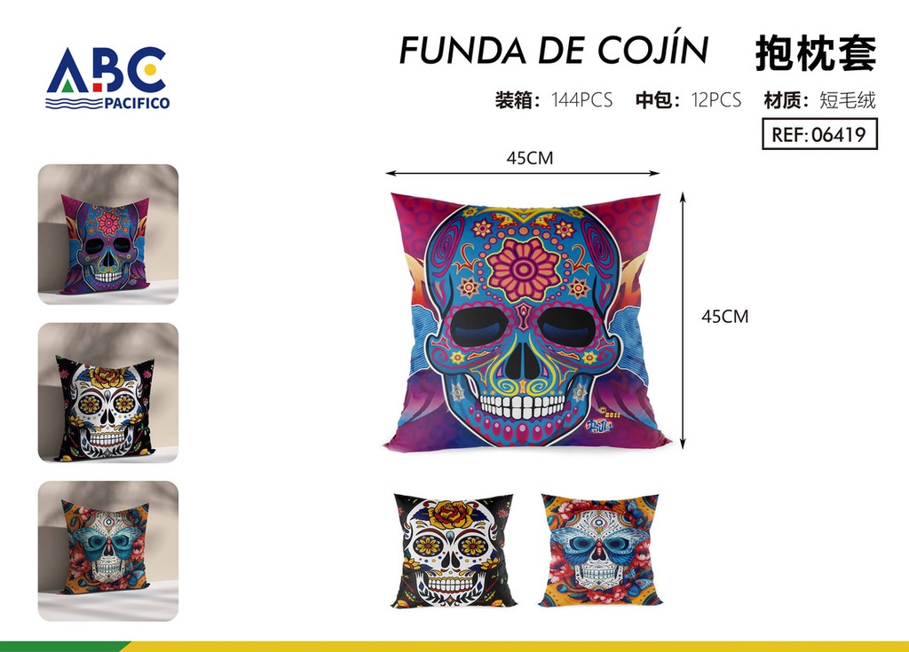 Funda para almohada decorativa calaveras