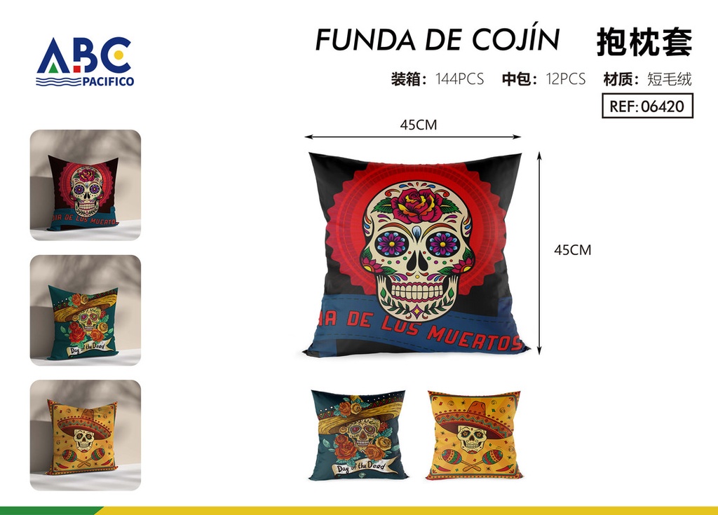 Funda para almohada decorativa calaveras