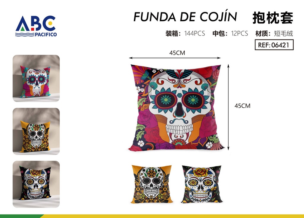 Funda para almohada decorativa calaveras