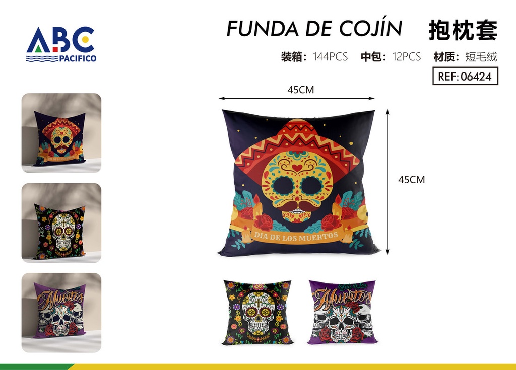 Funda para almohada decorativa calaveras