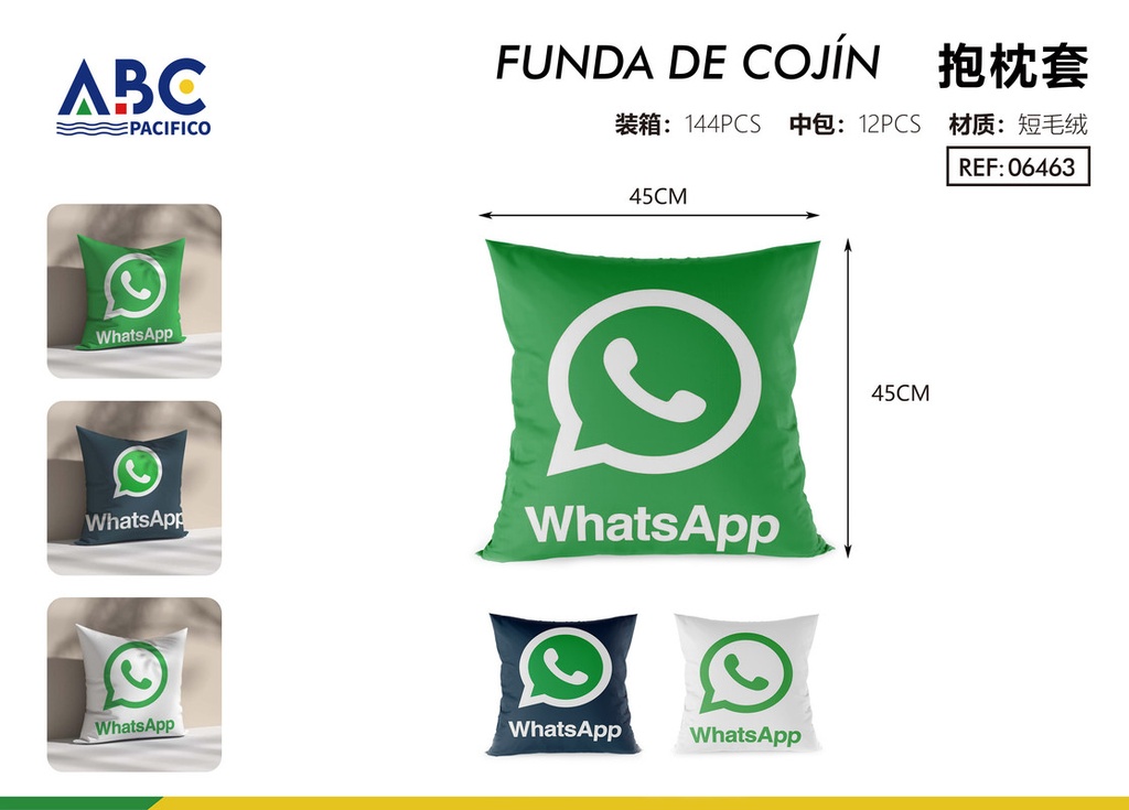 Funda para almohada decorativa whatsapp