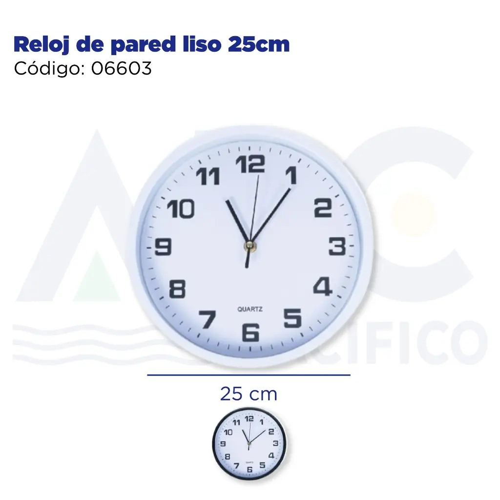 Reloj de pared liso 25cm