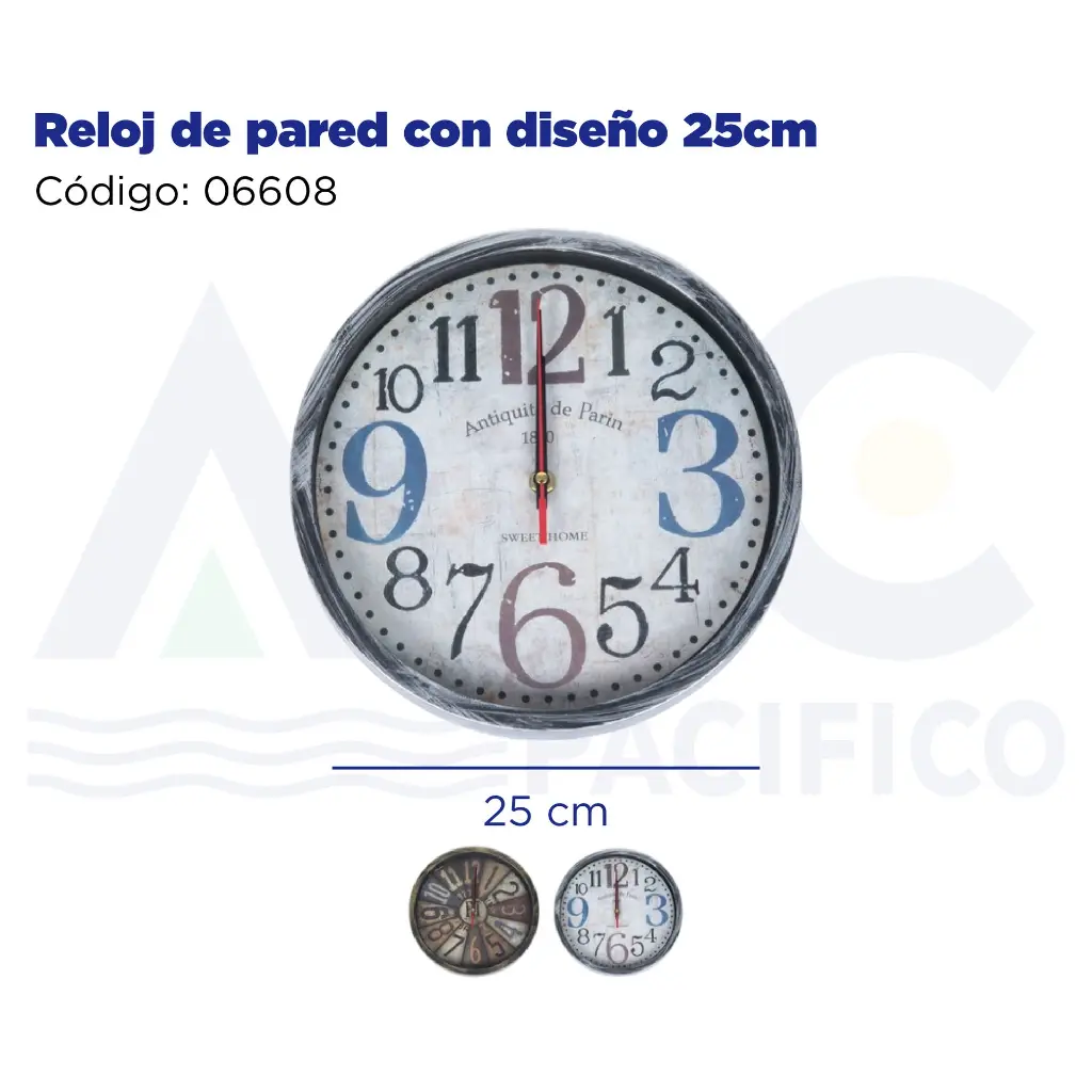 Reloj de pared con diseño 25cm